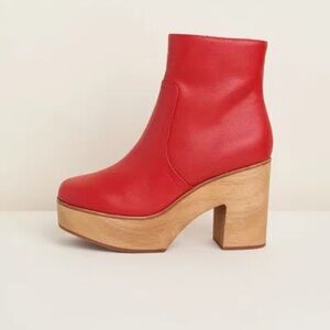 Charlotte Stone Bold Red Heeled Boots